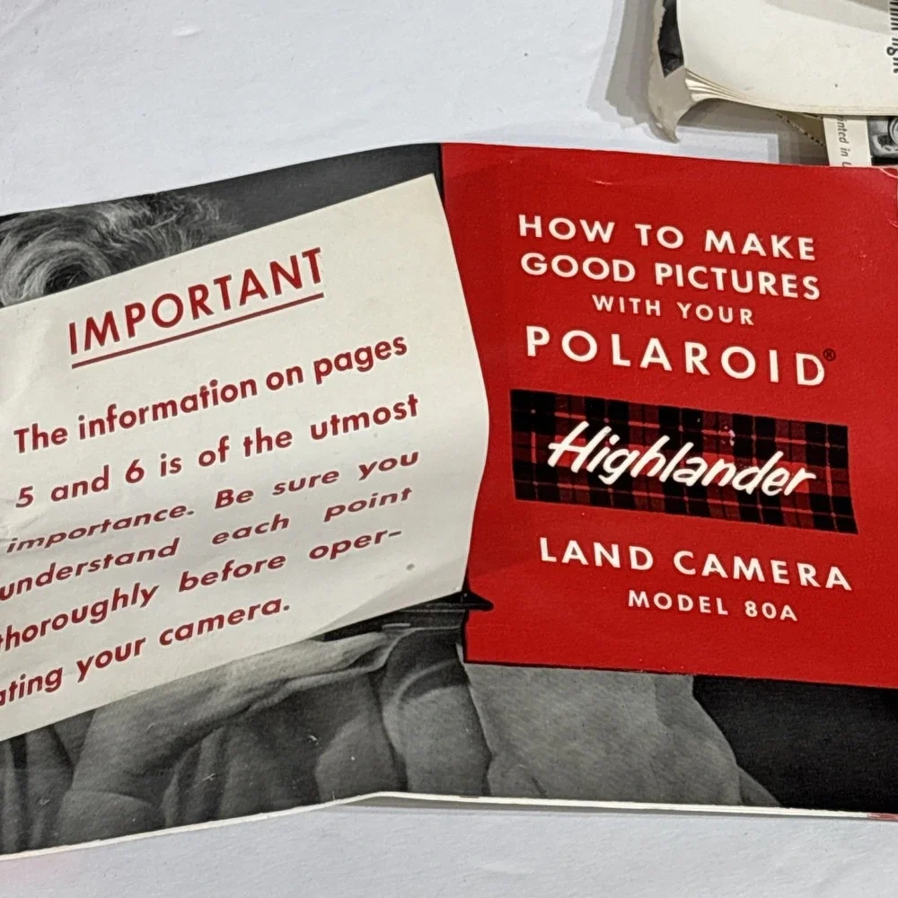 Polaroid Land Camera Model 80 B Antique Vintage Case Extras 80B Light  Reducer